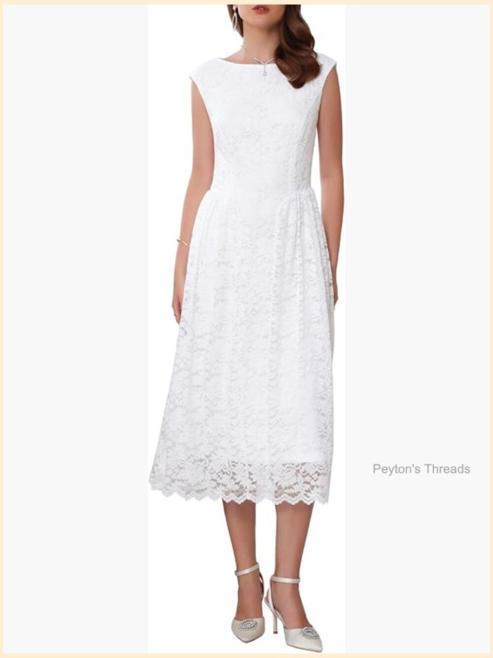 Women's Lace Cocktail Dress with Cap Sleeves & Cutout Back